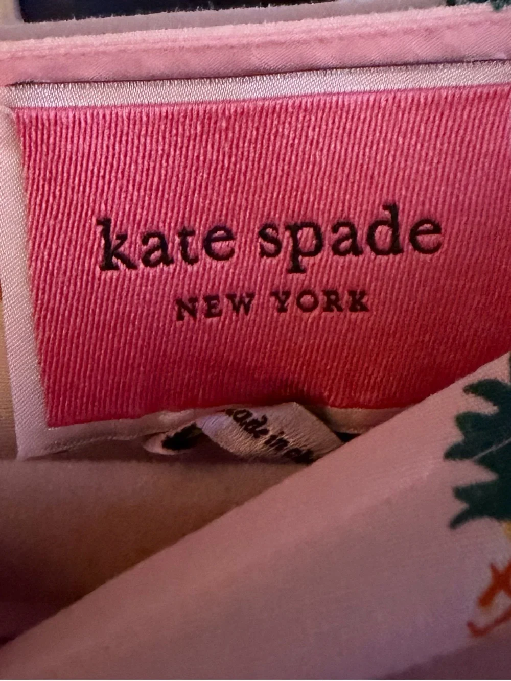 Kate Spade Light Pink Pineapple Print Smocked Waist Dress